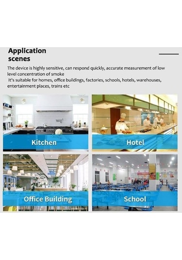 Zyzqstore Tuya Wifi Doğalgaz Sensörü Ev Akıllı Yanıcı Gaz Alarm Siyah