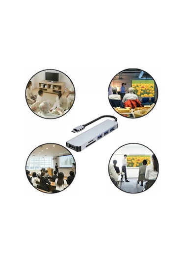 6'sı 1 Arada Tip C - 3 X Usb Bağlantı Noktası + Sd/tf + Hdmı Hub Diğer