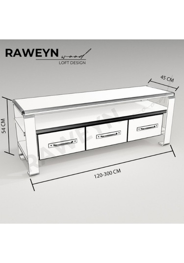 Raweyn Sea Doğal Ahşap Tv Ünitesi - 140cm Açık Ceviz