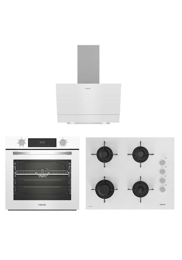 Altus Ala 322 W -159 DW - 510 W Turbo Beyaz Cam Ankastre Set