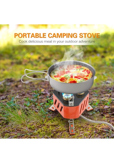 Zyzy-13800w 3 Çekirdekli Katlanabilir Kamp Sobası, Açık,y25938 Turuncu