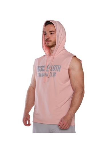 Musclecloth Training Club Kapüşonlu Kolsuz Sweatshirt Somon Somon