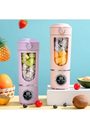 Fastbuy Pembe Usb Sarj Edilebilir Meyve Sıkacağı, Smoothie, Milkshake, Çeşitli İçecekler İçin, Temel Tasınabilir Meyve Suyu Y Pembe