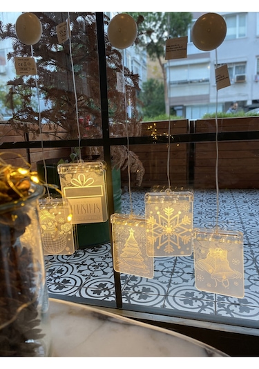 Dekoratif Led'li Çanlı Vitrin Dekorasyon Cam Süsü Günışığı