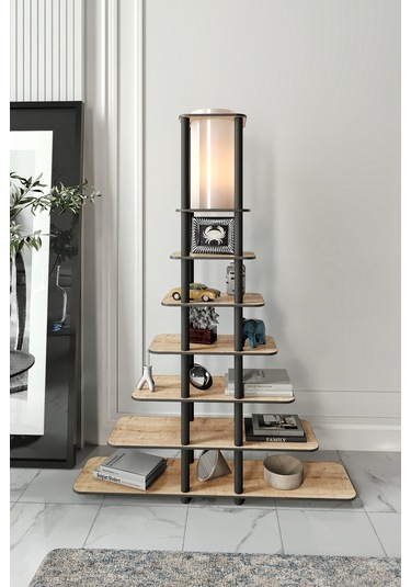 Sierras Raflı Lambader Meşe Şapka Rengi