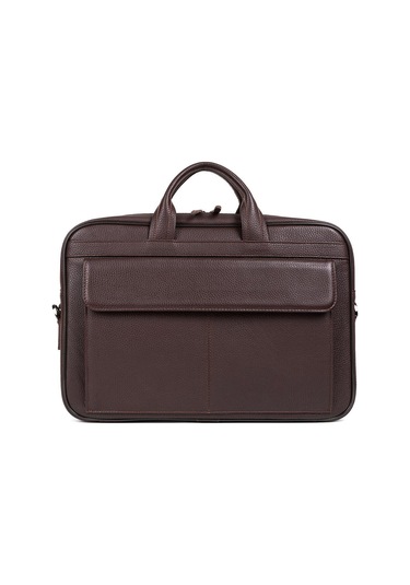 Hakiki Deri Evrak Çantası Laptop Bölmeli 16\" & 17\"-133665 Siyah