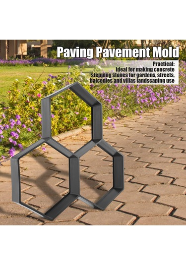 Lemestar Çok Kullanımlı Plastik Hexagon Şekilli Bahçe Yol Taşı Beton Kalıbı - Dayanıklı Ve Stili