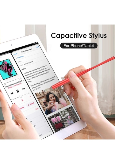 Evrensel Şişe Bez Ucu Stylus Kırmızı