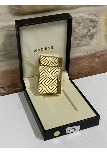 Vindiesel Marka Sarı Gold Renk Gri Labirent Çizgi Desenli Gazlı M