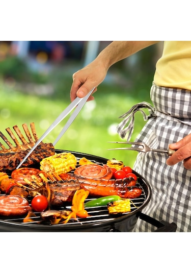 Paslanmaz Çelik Maşa, 2 Adet Paslanmaz Çelik Maşa, Maşa, Pişirme, Izgara Ve Fırınlama İçin Uzun Maşa