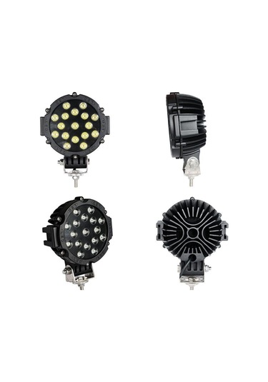 Beyaz Led Siyah Yuvarlak Off Road Sis Farı Çalışma Lambası 17 Led