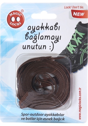 Magic Locks Akılı Elastik Yassı Bağcık-Kahverengi Kahverengi