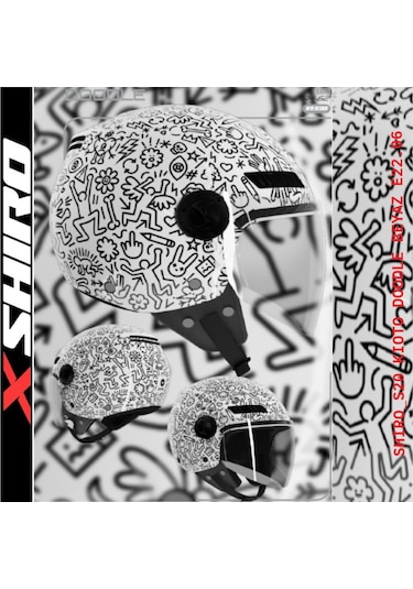 Shiro Jet&Ofc Kioto Dood Motosiklet Kaskı Beyaz