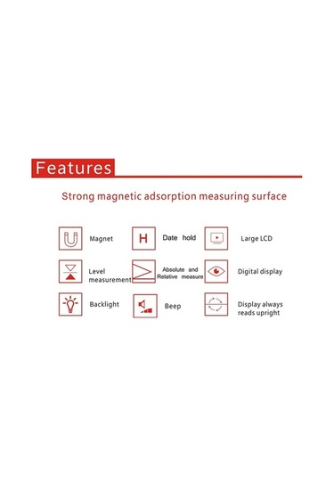 Pazly Torpido Taban Seviye Seviye Sesli Ölçer Manyetik Magnet Led Işıklı Göstergeli Göstergeli Gemred Dijital Dijital Arka Açı 360 İq
