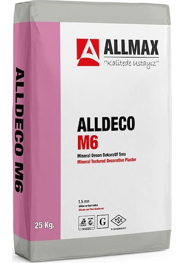 Allmax M6 Mineral Desen Dekoratif Sıva 1.5 Mm 25 Kg