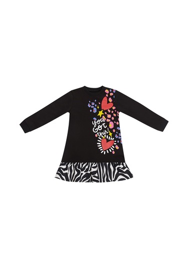 Denokids Mshb&g Zebra Kalpli Kız Çocuk Elbise Renkli Çok Renkli