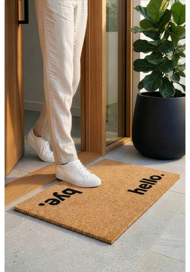 Coco Hello Bye Kıl Kapı Önü Paspası 40x60 3678 Natural