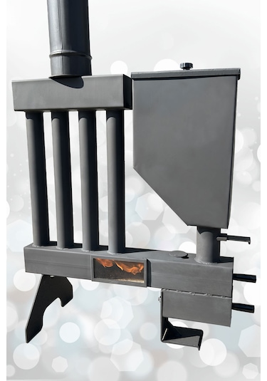 Pelet Sobası Petekli Pelet Soba Camlı Şömine Soba Stove Füze Roket