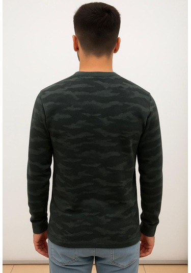 Axxel Erkek Yeşil Sweatshirt-w1083 Yeşil 2 İplik Şardonsuz