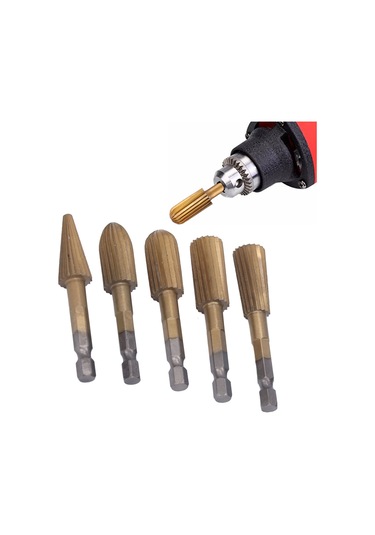 Suofeng 5 Adet Altıgen Saplı Hss Ahşap Frezi, Farklı Şekillerde Hassas Oymacılık, Plastik-kireçtaş-resin İşleme