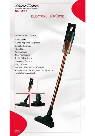 Awox Neto VC10 500 W Dikey Elektrikli Süpürge