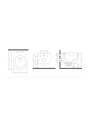 İsvea Kanalsız Asma Klozet + Gömme Rez. + Buton + Stop Valf Set