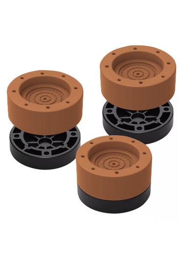 Tineke Beyaz Eşya Ayağı Çamaşır Makinesi Mobilya Titreşim Önleyici Kaydırmaz 6 Cm Yükseltici 4 Lü Kahverengi Kahverengi