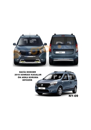 Dacia Dokker Ön Ve Arka Tampon Koruma Difüzör Dokker 2019 Sonrası Modeller Dokker Ön Arka Difüzör