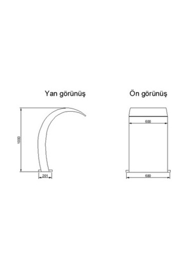 DEV PASLANMAZ 600x1000 mm Lüks Model Havuz Şelale AISI 316