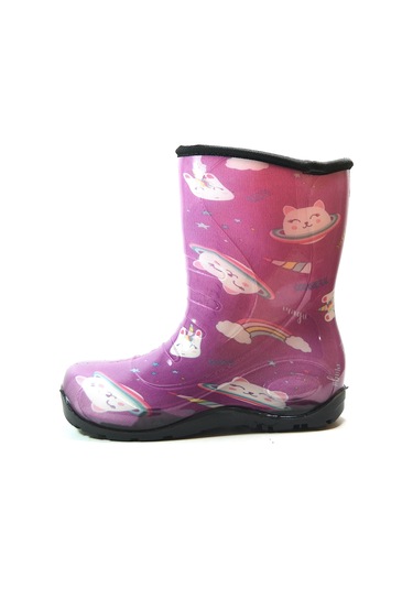 Onlo Ayakkabı Y.001 Fuşya Su Geçirmez Kız Çocuk Yağmur Çizme Fuşya