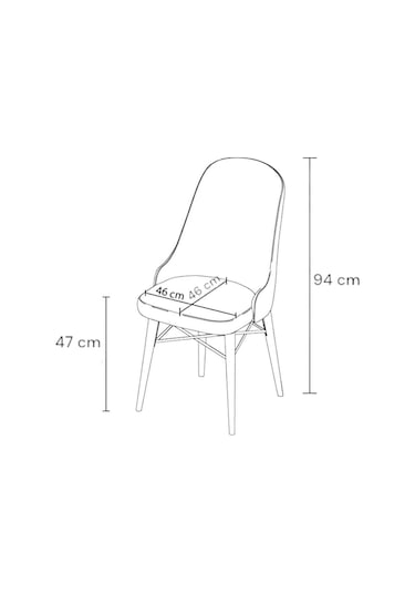 Nova Serisi, 6 Adet Gri Mutfak Sandalyesi, Siyah Gürgen Ayak, 1. Sınıf Babyface Kumaş