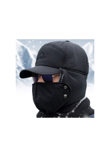 Rüzgar Geçirmez Kayak Kışlık Kürk Astarlı Şapka