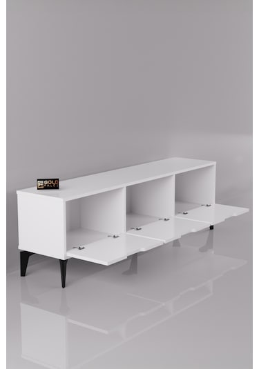 Reyo Falez Royal Tv Sehpası 160 Cm Tv Ünitesi Kapaklı Modern Şık Minimal Salon Konsolu 5091 Beyaz