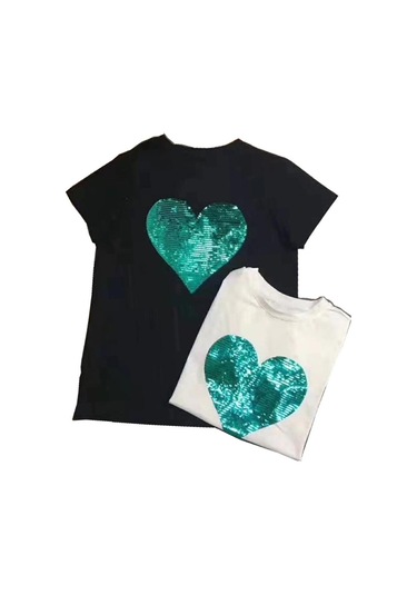 Suntek Aşk Kalbi - Aplike Renk Değiştiren Yama Üzerine Payet Dikmek Nakışlı El Sanatları