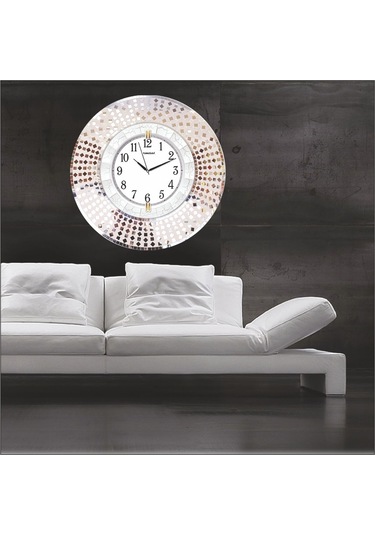 Dekor Parça Aynalı Duvar Saati Aynalı