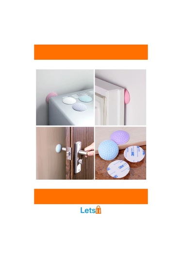 Beyaz Silikon Kapı Duvar Koruyucu Tampon 4'lü Paket Çok Renkli