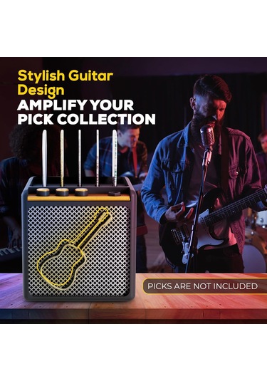 Qingmipy Siyah Pla Simülasyon Hoparlör Gitar Pena Saklama Kutusu Masaüstü Dekoratif Hediyelik Aksesuar 5x5x5 Cm