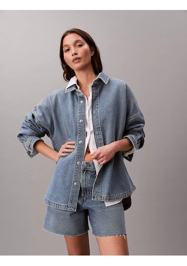 Calvin Klein Bayan Kot Gömlek Lv047e753g 3ns Mavi Mavi Calvin Klein Bayan Kot Gömlek Lv047e753g 3ns Mavi Mavi