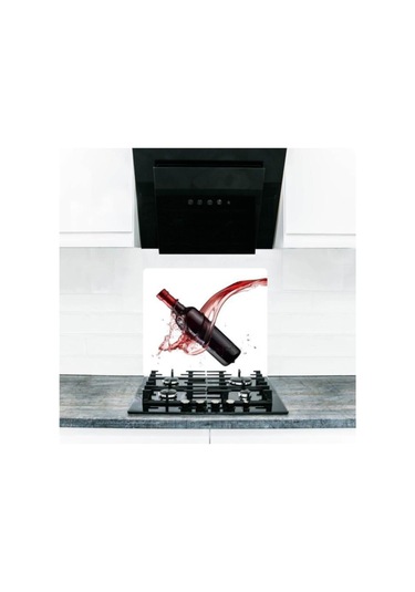 Cam Ocak Arkası Koruyucu ve Kesme Tablası Kızıl Şarap | 50 cm x 5