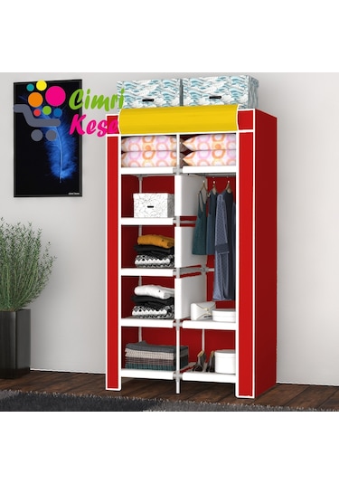 Cimrikesee Raflı Askılı Çok Amaçlı Mini Bez Dolap
