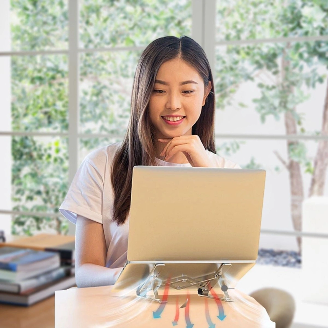 Ayarlanabilir Dizüstü Destek Tabanı Tamamen Katlanabilir Taşınabilir Laptop Yükseltici 4915