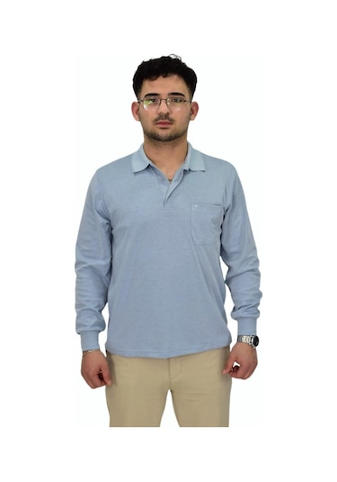 Dynamo Erkek Büyük Beden Mevsimlik Polo Yaka Sweatshirt 1-6830 Bgl-st04415 Mavi