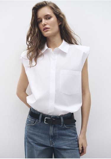 Mavi - Beyaz Kolsuz Gömlek 1211079-620 Beyaz