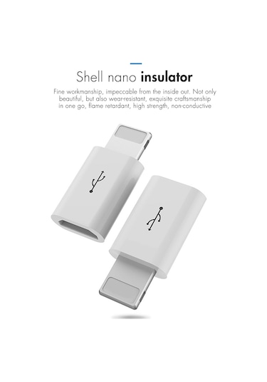 Otg Micro Usb To Iphone Lightining Çevirici Dönüştürücü Adaptör