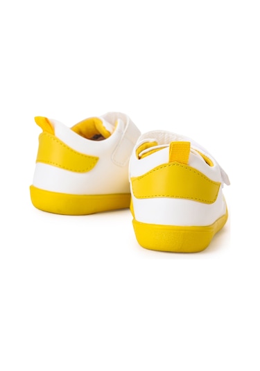 Kiko Kids Smile Cırtlı Erkek Bebek İlk Adım Panduf Ayakkabı Sarı