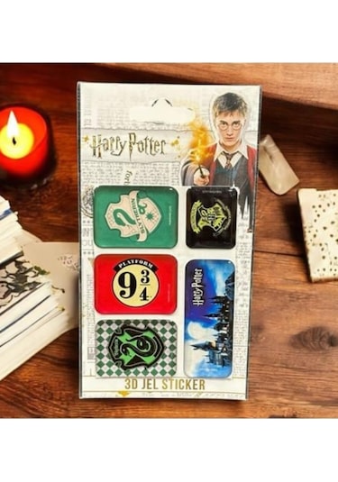 Harry Potter Kabartmalı Jel Damla Sticker 5li Set Hogwarts Çok Renkli