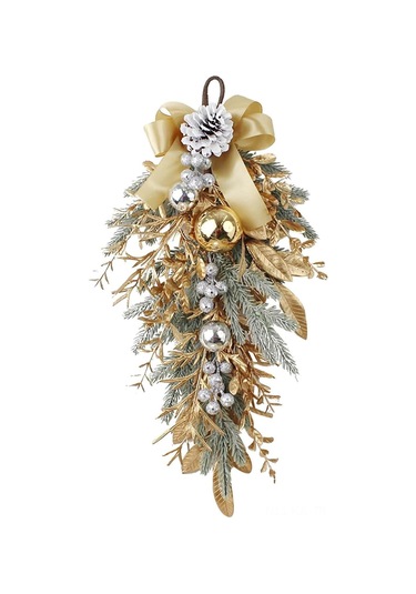 Gajeena Altın Renkli 55cm Yarıçaplı Noel Çiteleri, Kış Festivalleri İçin Kapı/pencere Dekorasyon Aksesuarı 188g Ağırlık