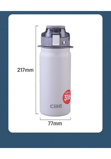 Dinosaurs Outdoors 600 Ml. Paslanmaz Çelik Termos - Mavi-270 Altın