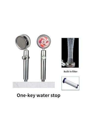 Kırmızı Duş Başlığı Su Tasarruflu Akış 360 Derece Dönen Küçük Fan İle Abs Yağmur Yüksek Basınçlı Püskürtme Memesi Banyo Aksesuarları Lm With Filter Kırmızı