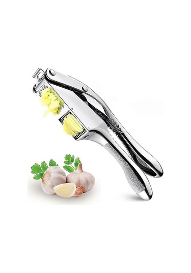 Sarımsak Presi Ve Dilimleyici 2'si 1 Arada Paslanmaz Çelik, Çift Fonksiyonlu Sarımsak Kıyma Ve Ezici, Elde Taşınabilir Sarımsak Sıkacağı Siyah